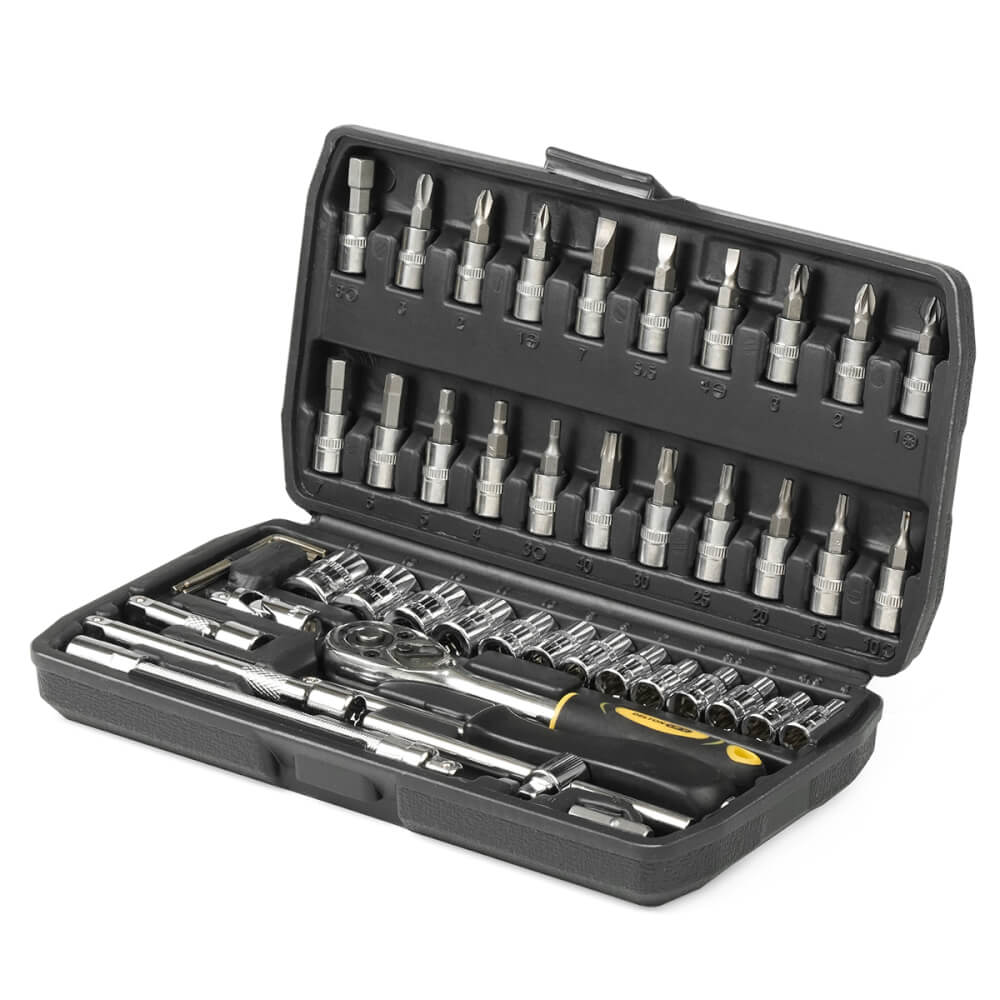ชุดบ็อกซ์ DELTON รุ่น DKT-46PCS 1/4 นิ้ว แพ็ก 46 ชิ้น